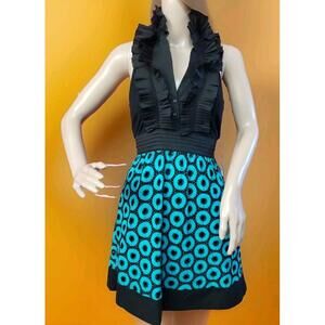 XOXO BLUE BLACK SIZE 5 LADIES HALTER DRESS NWT #CB5